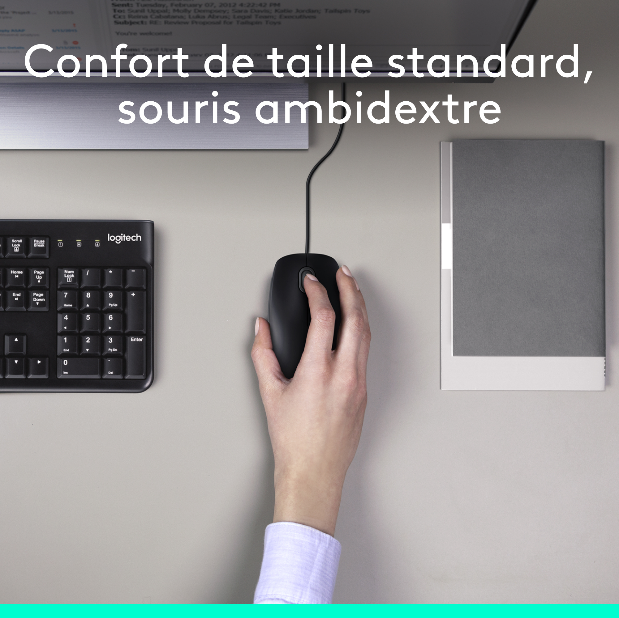 LOGITECH DESKTOP MK120 kit clavier + souris optique filaire AZERTY FR
