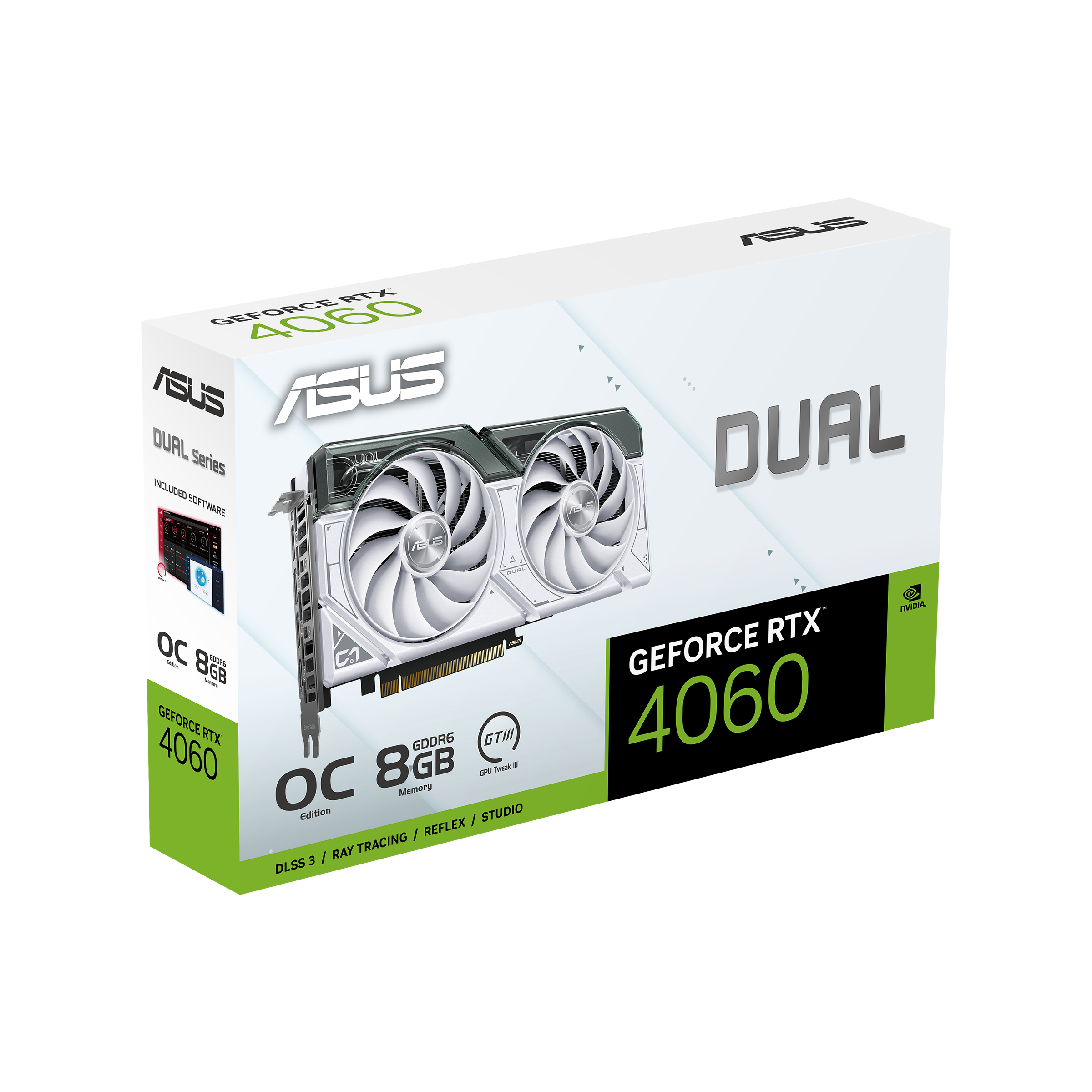 ASUS DUAL-RTX4060-O8G OC EDITION WHITE  8GB DDR6 3X DISPLAYPORT 1X HDMI